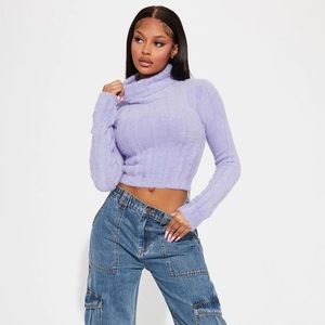 PURPLE FUZZY SWEATER